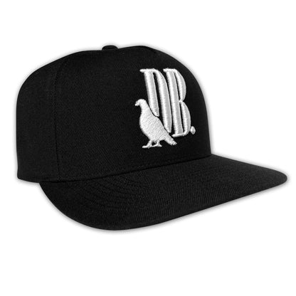 DB Snapback Hat (White on Black)